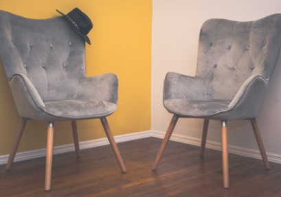 grey armchair